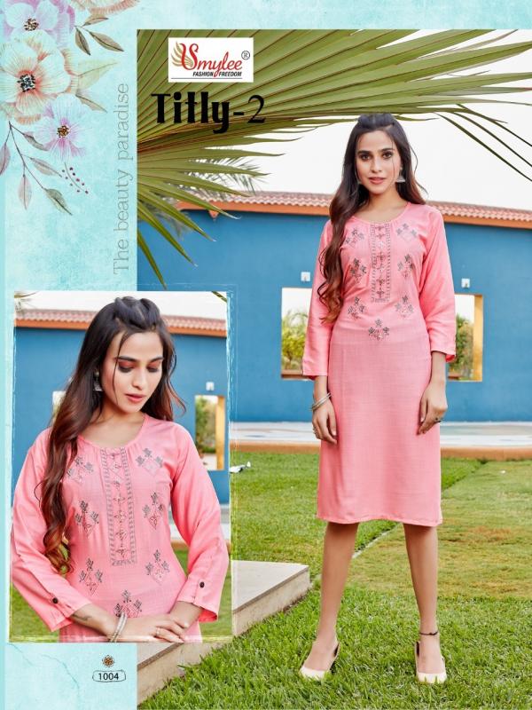 Smylee Titly-2 Designer Rayon Embroidery Kurti 